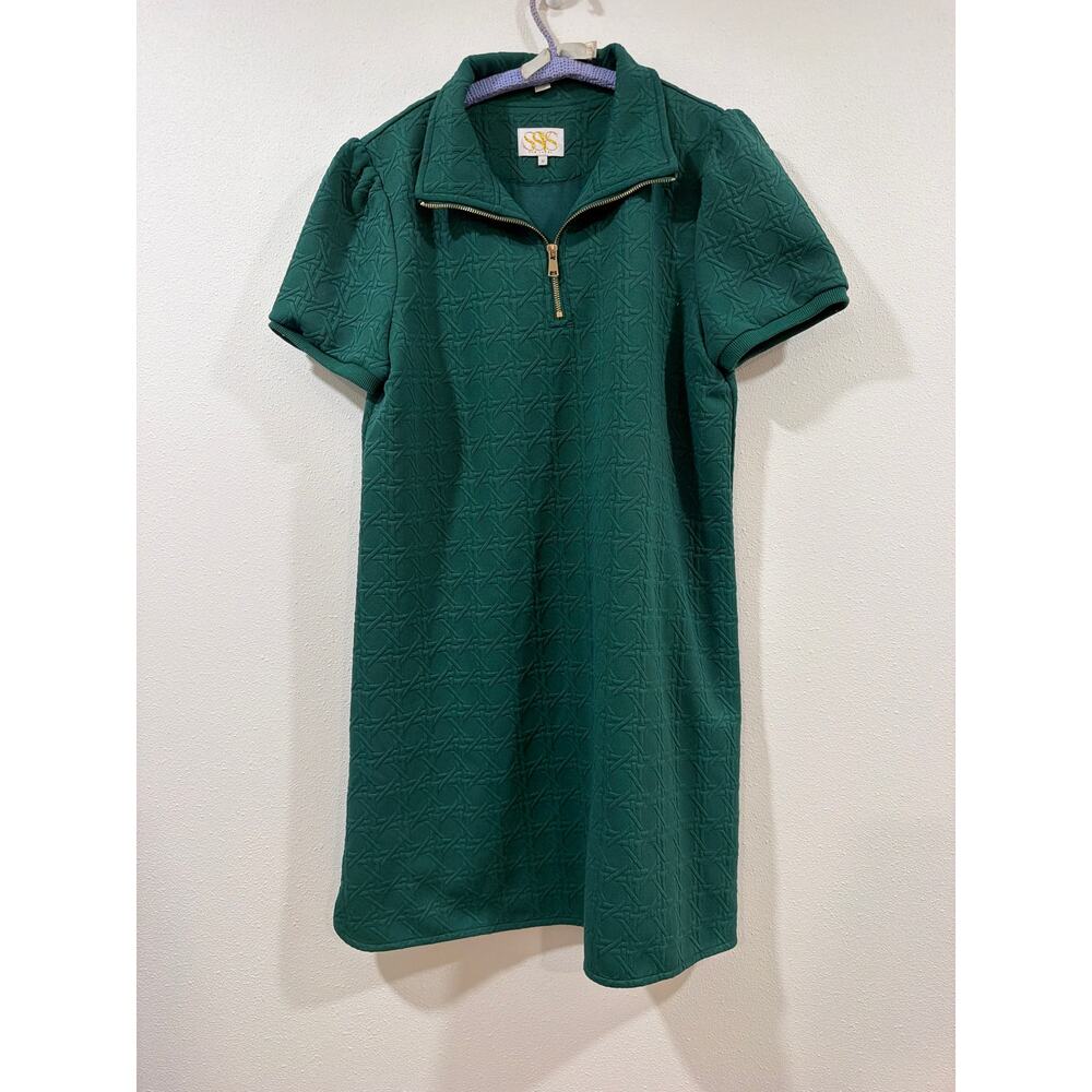 SSYS the everyday dress in cane quilted hunter green. - Picture 3 of 8